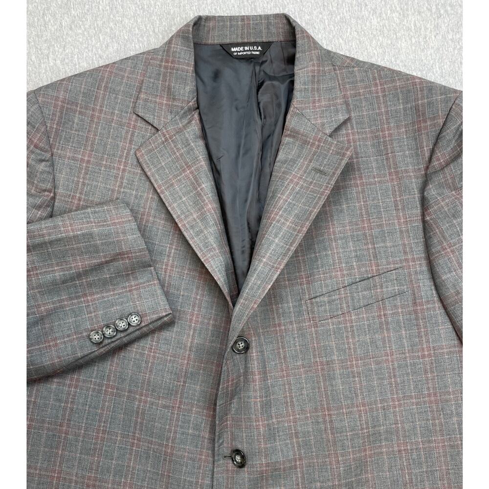 Southwick blazer Men 46L Windowpane Wool 3-Button Single Breasted Made In USA